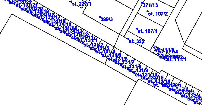 Parcela st. 131/5 v KÚ Čepirohy, Katastrální mapa