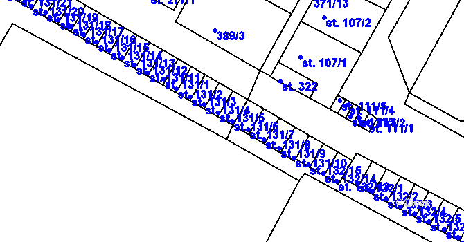 Parcela st. 131/6 v KÚ Čepirohy, Katastrální mapa