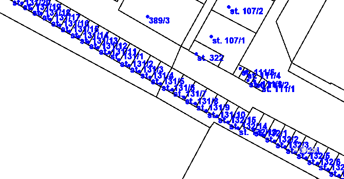 Parcela st. 131/7 v KÚ Čepirohy, Katastrální mapa