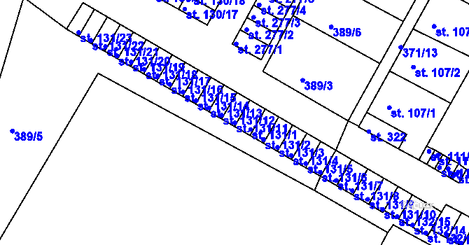 Parcela st. 131/11 v KÚ Čepirohy, Katastrální mapa