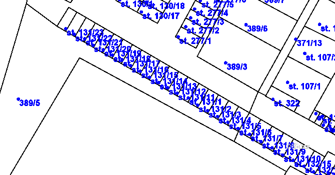 Parcela st. 131/12 v KÚ Čepirohy, Katastrální mapa