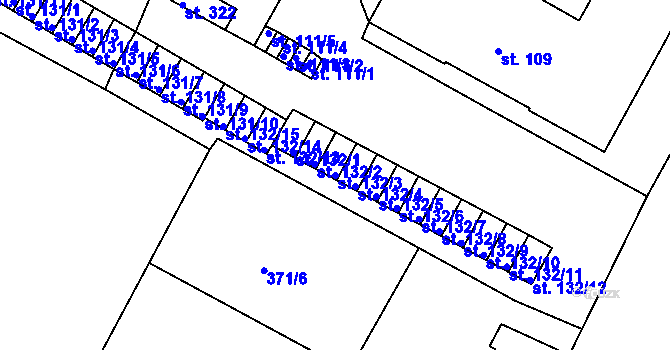 Parcela st. 132/3 v KÚ Čepirohy, Katastrální mapa