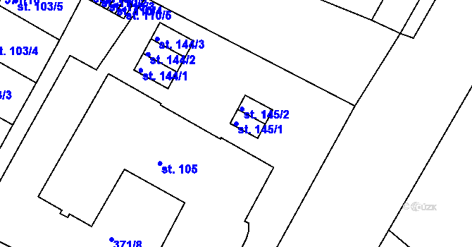 Parcela st. 145/1 v KÚ Čepirohy, Katastrální mapa