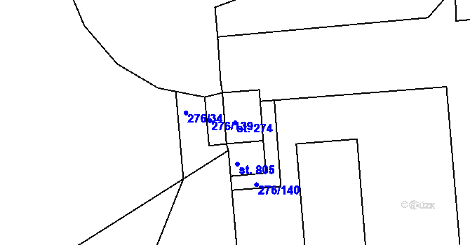 Parcela st. 274 v KÚ Čepirohy, Katastrální mapa