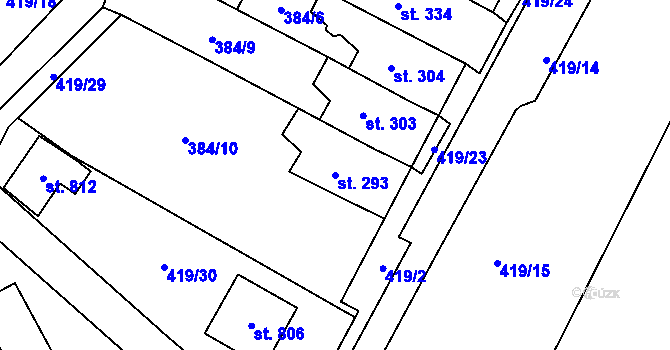 Parcela st. 293 v KÚ Čepirohy, Katastrální mapa