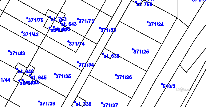 Parcela st. 639 v KÚ Čepirohy, Katastrální mapa