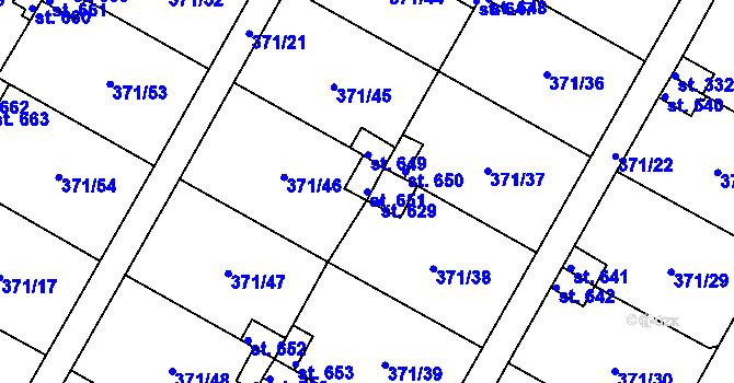 Parcela st. 651 v KÚ Čepirohy, Katastrální mapa