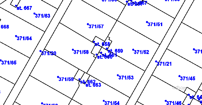 Parcela st. 661 v KÚ Čepirohy, Katastrální mapa