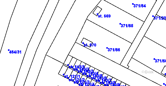 Parcela st. 670 v KÚ Čepirohy, Katastrální mapa