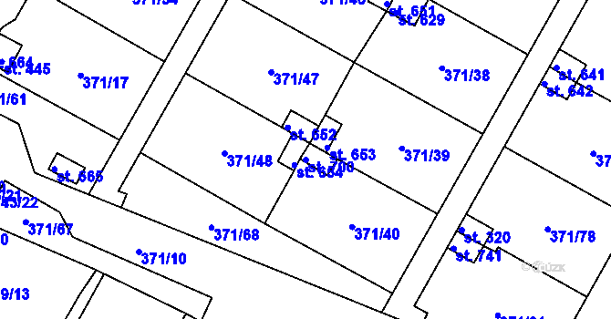 Parcela st. 700 v KÚ Čepirohy, Katastrální mapa