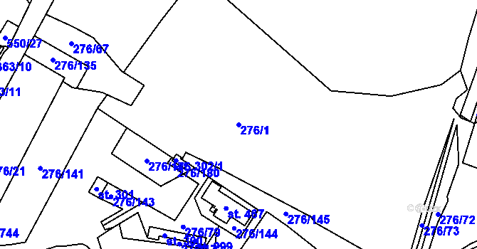 Parcela st. 276/1 v KÚ Čepirohy, Katastrální mapa