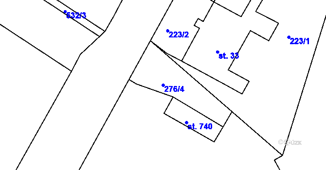 Parcela st. 276/4 v KÚ Čepirohy, Katastrální mapa