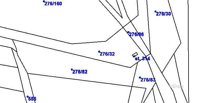Parcela st. 276/32 v KÚ Čepirohy, Katastrální mapa
