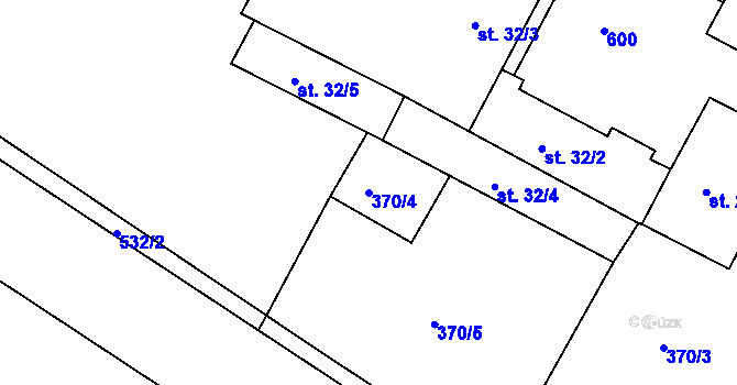 Parcela st. 370/4 v KÚ Čepirohy, Katastrální mapa