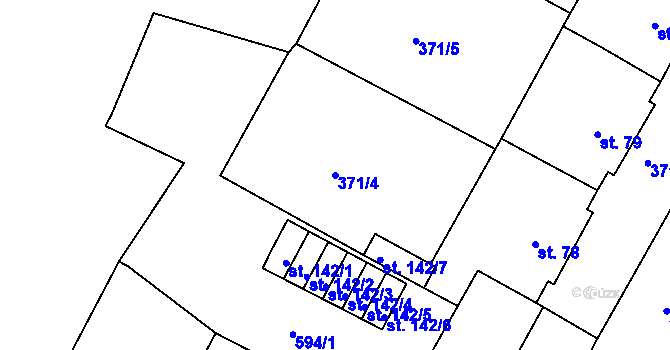 Parcela st. 371/4 v KÚ Čepirohy, Katastrální mapa
