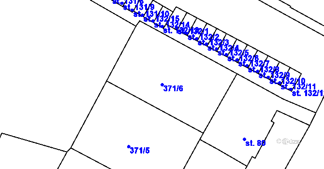 Parcela st. 371/6 v KÚ Čepirohy, Katastrální mapa