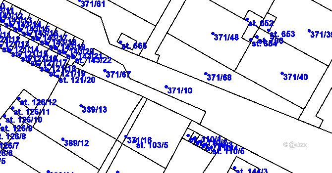 Parcela st. 371/10 v KÚ Čepirohy, Katastrální mapa
