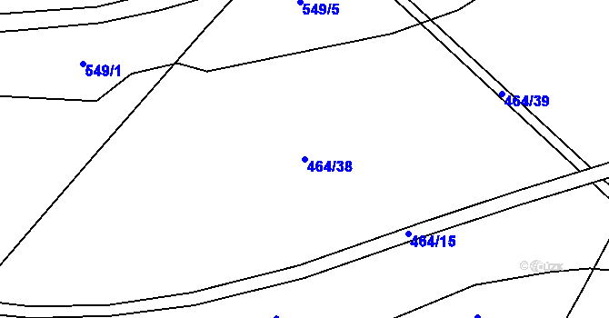 Parcela st. 464/38 v KÚ Čepirohy, Katastrální mapa