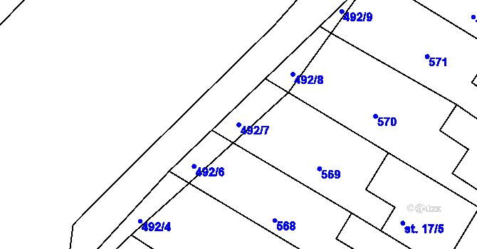 Parcela st. 492/7 v KÚ Čepirohy, Katastrální mapa