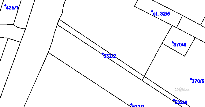 Parcela st. 532/2 v KÚ Čepirohy, Katastrální mapa