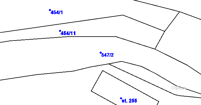 Parcela st. 547/2 v KÚ Čepirohy, Katastrální mapa