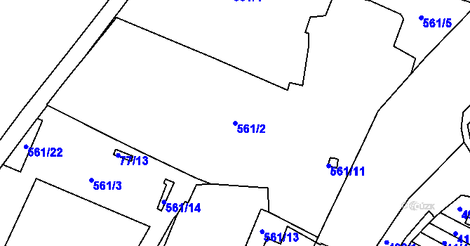 Parcela st. 561/2 v KÚ Čepirohy, Katastrální mapa