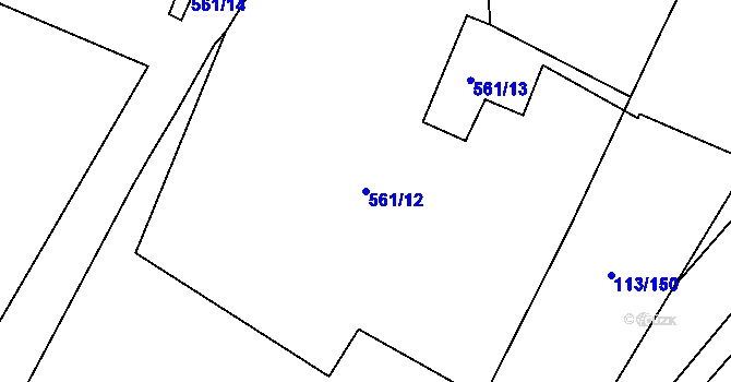 Parcela st. 561/12 v KÚ Čepirohy, Katastrální mapa