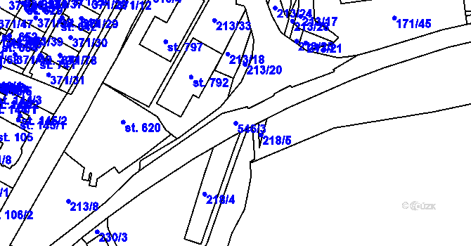 Parcela st. 546/3 v KÚ Čepirohy, Katastrální mapa