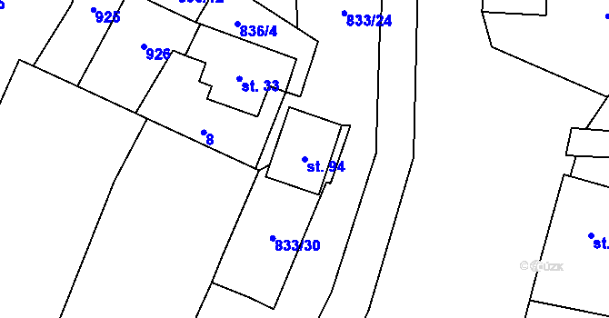 Parcela st. 94 v KÚ Čeradice u Žatce, Katastrální mapa