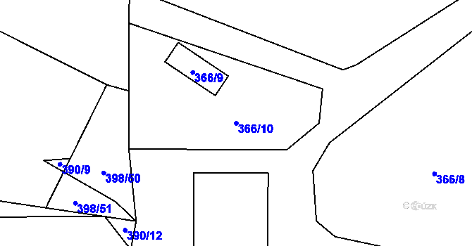 Parcela st. 366/10 v KÚ Čeradice u Žatce, Katastrální mapa