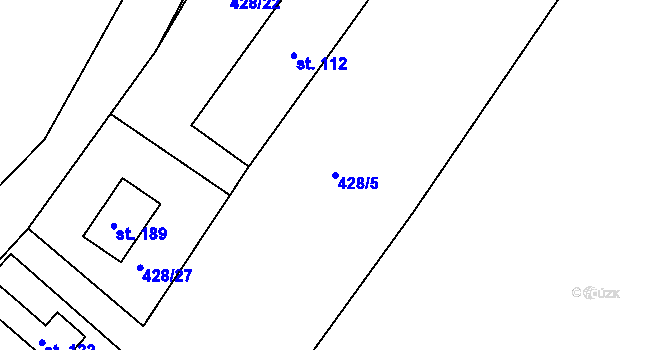Parcela st. 428/5 v KÚ Čeradice u Žatce, Katastrální mapa