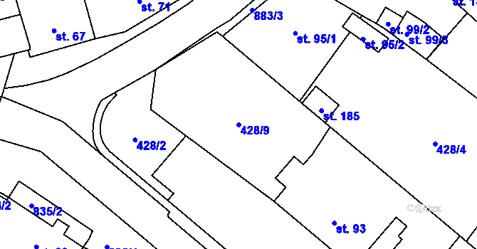 Parcela st. 428/9 v KÚ Čeradice u Žatce, Katastrální mapa
