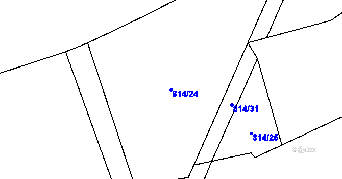 Parcela st. 814/24 v KÚ Čeradice u Žatce, Katastrální mapa