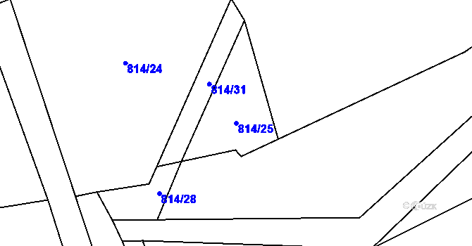 Parcela st. 814/25 v KÚ Čeradice u Žatce, Katastrální mapa