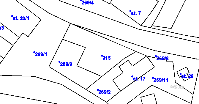 Parcela st. 35 v KÚ Čeradice nad Loučnou, Katastrální mapa