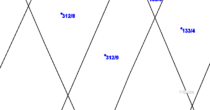 Parcela st. 312/9 v KÚ Čeradice nad Loučnou, Katastrální mapa