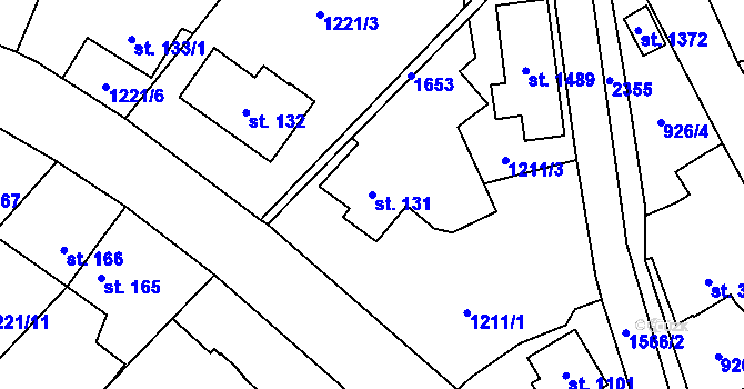 Parcela st. 131 v KÚ Čerčany, Katastrální mapa