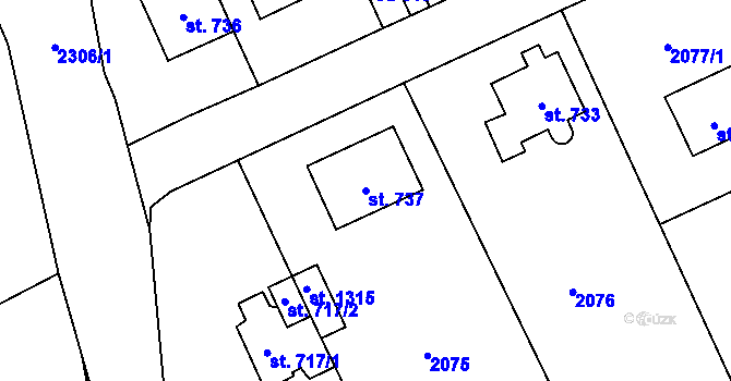 Parcela st. 737 v KÚ Čerčany, Katastrální mapa