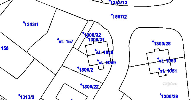 Parcela st. 1048 v KÚ Čerčany, Katastrální mapa
