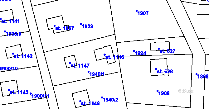 Parcela st. 1146 v KÚ Čerčany, Katastrální mapa