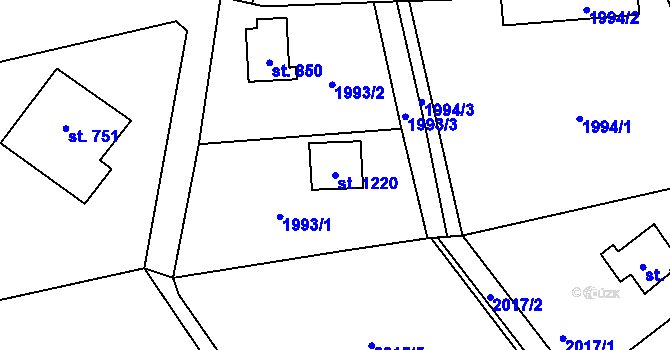 Parcela st. 1220 v KÚ Čerčany, Katastrální mapa