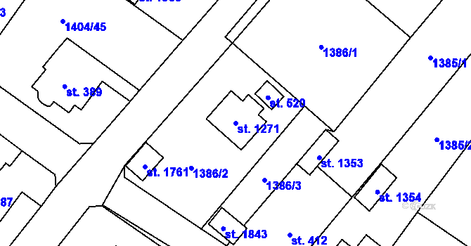 Parcela st. 1271 v KÚ Čerčany, Katastrální mapa