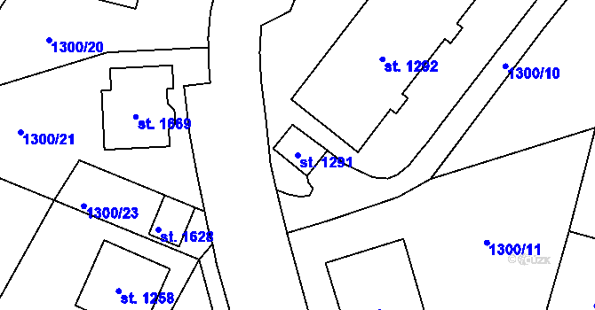 Parcela st. 1291 v KÚ Čerčany, Katastrální mapa