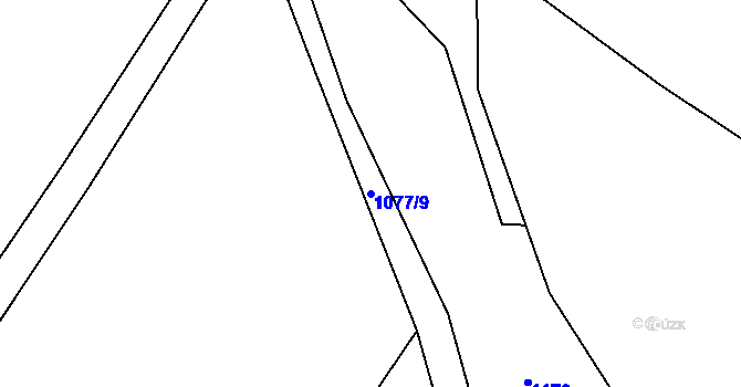 Parcela st. 1077/9 v KÚ Čerčany, Katastrální mapa