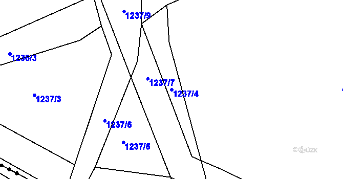 Parcela st. 1237/4 v KÚ Čerčany, Katastrální mapa