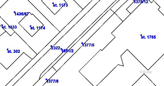Parcela st. 1377/5 v KÚ Čerčany, Katastrální mapa