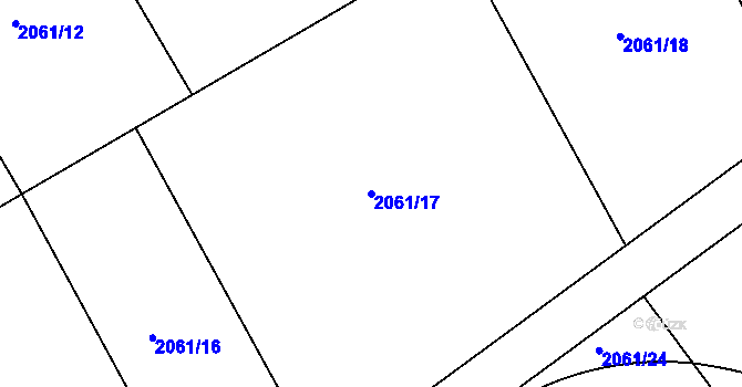 Parcela st. 2061/17 v KÚ Čerčany, Katastrální mapa