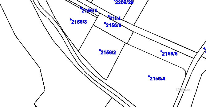 Parcela st. 2156 v KÚ Čerčany, Katastrální mapa
