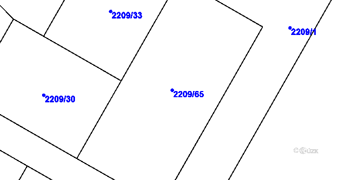 Parcela st. 2209/65 v KÚ Čerčany, Katastrální mapa
