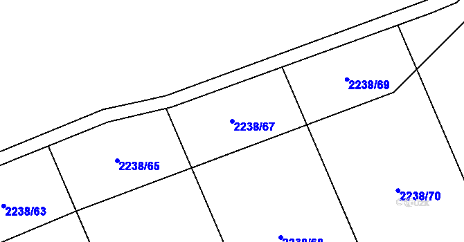 Parcela st. 2238/67 v KÚ Čerčany, Katastrální mapa